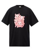 Matchesfashion.com Vetements - Naughty Pigs-print Cotton-jersey T-shirt - Mens - Black
