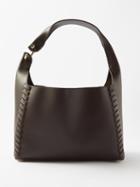 Chlo - Mate Whipstitched Leather Shoulder Bag - Womens - Dark Brown