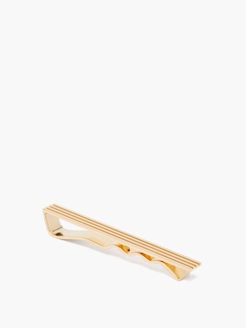 Tom Ford - Striped 18kt-gold Tie Pin - Mens - Gold