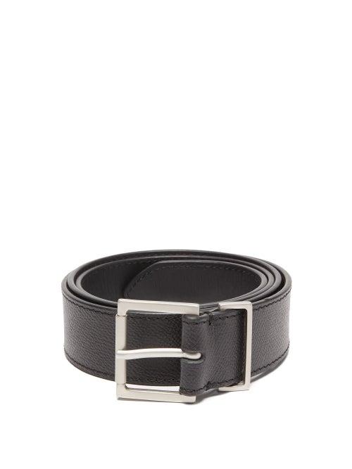 Maison Margiela - Grained Leather Belt - Mens - Black
