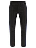 Matchesfashion.com Haider Ackermann - Erysium Satin And Leather Slim-leg Trousers - Womens - Black