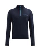 Matchesfashion.com J.lindeberg - Max Logo-print Merino-wool Top - Mens - Navy