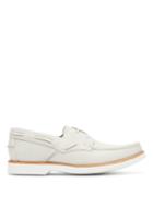 Matchesfashion.com Grenson - Lance Grained-leather Deck Shoes - Mens - White