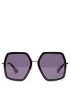 Matchesfashion.com Gucci - Oversized Geometric Frame Acetate Sunglasses - Womens - Black