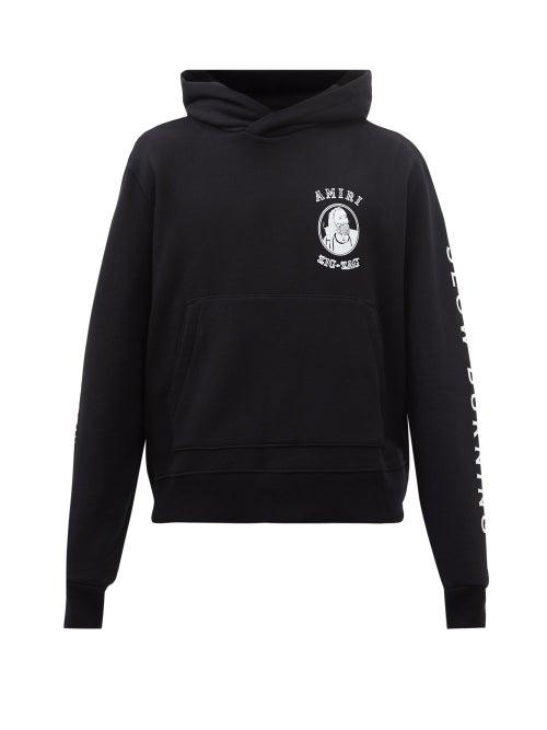 Amiri - X Zig Zag Cotton-jersey Hooded Sweatshirt - Mens - Black