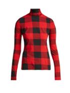 Matchesfashion.com Pswl - Gingham Print Cotton Blend Top - Womens - Black Red