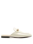 Matchesfashion.com Gucci - Princetown Leather Backless Loafers - Womens - White