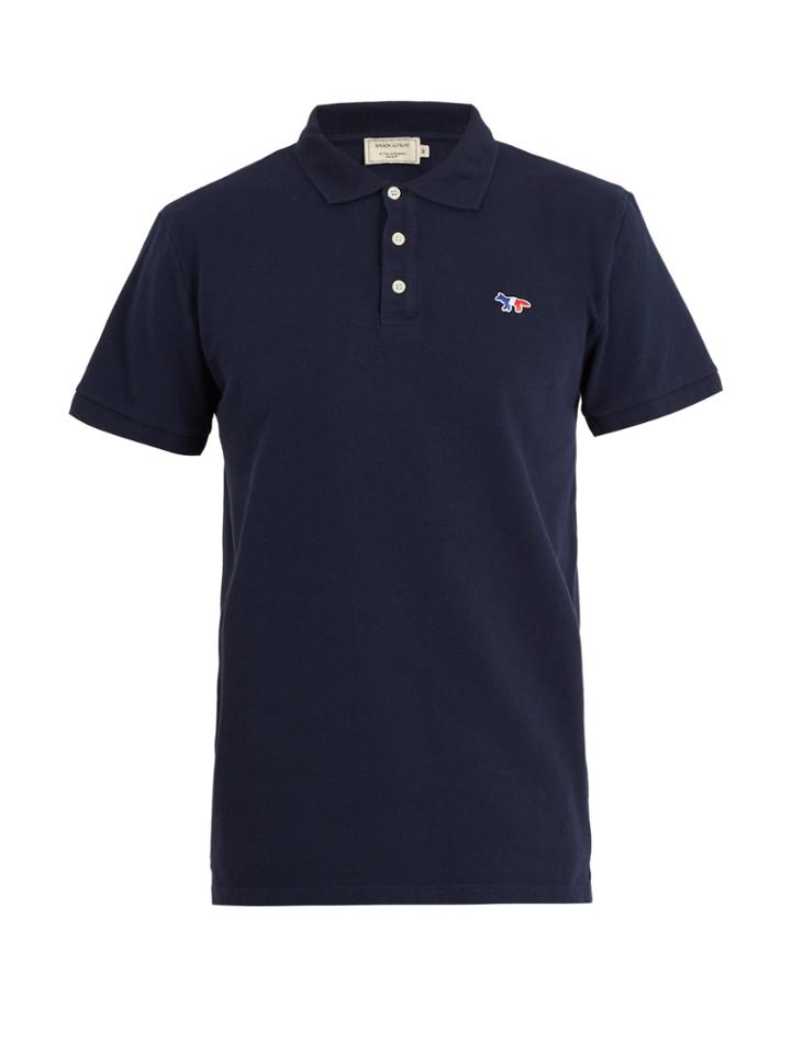 Maison Kitsuné Fox-appliqu Cotton Polo Shirt