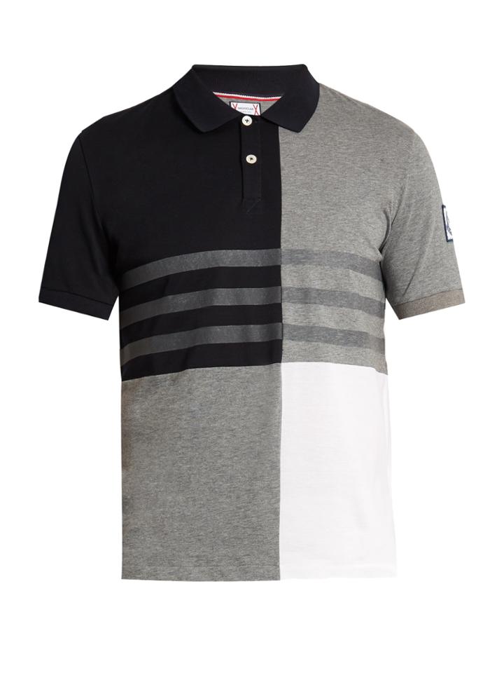 Moncler Gamme Bleu Contrast-panel Cotton Polo Shirt