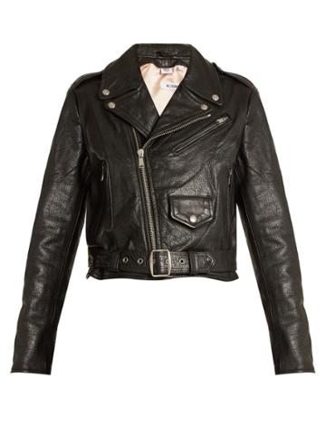 Re/done Originals Cropped Leather Biker Jacket