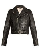 Re/done Originals Cropped Leather Biker Jacket