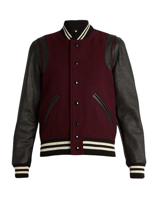Saint Laurent Wool-blend And Leather Teddy Jacket