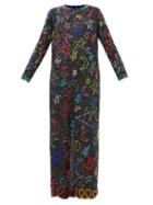 Ashish - Black Magic Sequinned Cotton Dress - Womens - Black Multi