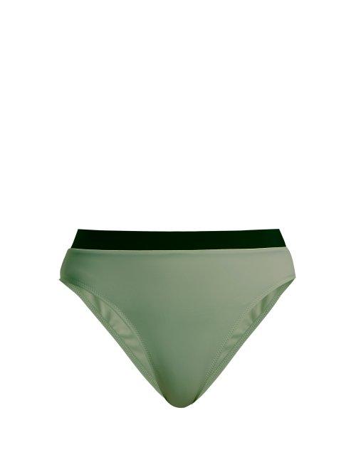 Matchesfashion.com Solid & Striped - The Alexa High Rise Bikini Briefs - Womens - Khaki