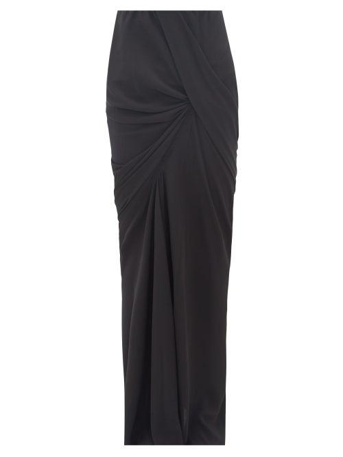 Matchesfashion.com Rick Owens Drkshdw - Seb Draped Crepe Maxi Skirt - Womens - Black