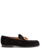 Christian Louboutin Perou Corazon Embroidered Velvet Loafers