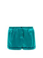 Ladies Lingerie Araks - Tia Washed-silk Pyjama Shorts - Womens - Emerald