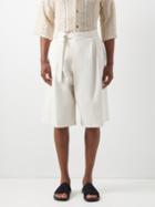 Le17septembre Homme - Pleated Cotton-blend Shorts - Mens - Cream