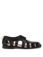 Matchesfashion.com Bottega Veneta - Cut Out Leather Sandals - Mens - Black