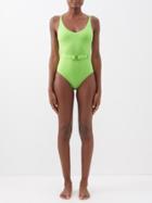 Melissa Odabash - St Tropez Belted Swimsuit - Womens - Lime Green