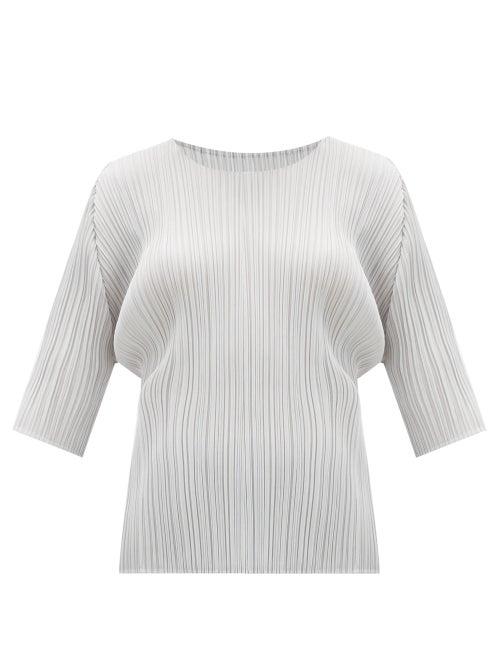 Matchesfashion.com Pleats Please Issey Miyake - Technical-pleated Top - Womens - Light Grey