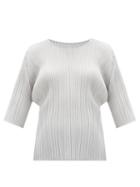 Matchesfashion.com Pleats Please Issey Miyake - Technical-pleated Top - Womens - Light Grey