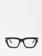 Bottega Veneta Eyewear - Square Acetate Glasses - Womens - Black Clear