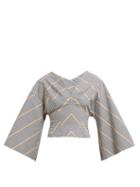 Matchesfashion.com A.w.a.k.e. Mode - Frau Marta Checked Cotton Blend Poplin Top - Womens - Grey Multi