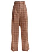 Toga Wide-leg Checked Mesh Trousers