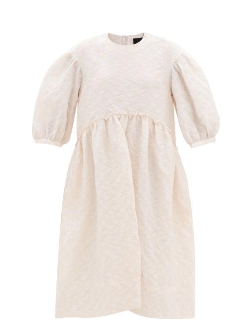 Simone Rocha - Puff-sleeve Cloqu Dress - Womens - Light Pink