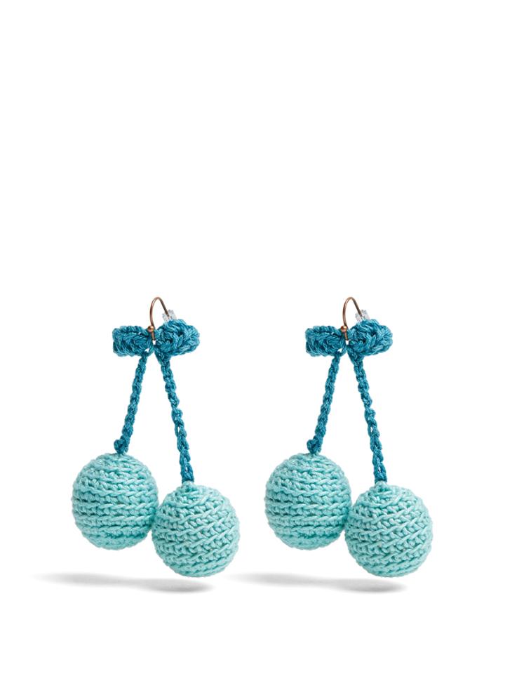 Rosie Assoulin Cherries Crochet Earrings