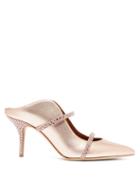 Matchesfashion.com Malone Souliers - Maureen Crystal Embellished Suede Mules - Womens - Rose Gold