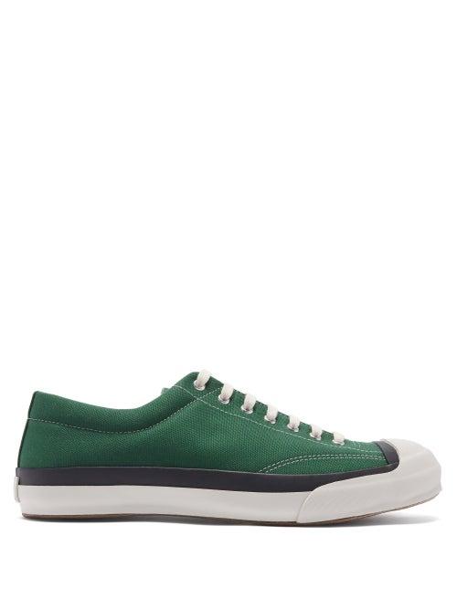 Moonstar - Gym Court Canvas And Rubber Trainers - Mens - Green