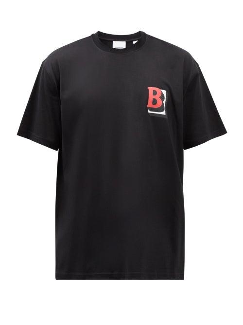 Burberry - Logo-print Cotton-jersey T-shirt - Mens - Black