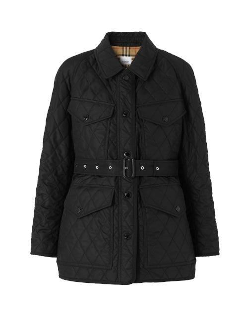 Ladies Rtw Burberry - Kamble Belted Quilted Jacket - Womens - Black