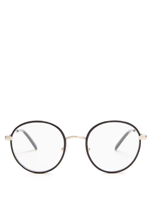 Matchesfashion.com Stella Mccartney - Round Frame Metal Glasses - Womens - Black