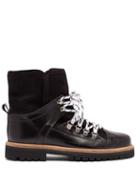 Matchesfashion.com Ganni - Edna Shearling Lined Leather Boots - Womens - Black