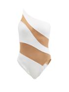 Ladies Beachwear Norma Kamali - Mio One-shoulder Mesh Panelled Swimsuit - Womens - White