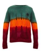 Matchesfashion.com The Elder Statesman - Tie Dyed Palm Tree Motif Cashmere Sweater - Mens - Green Red
