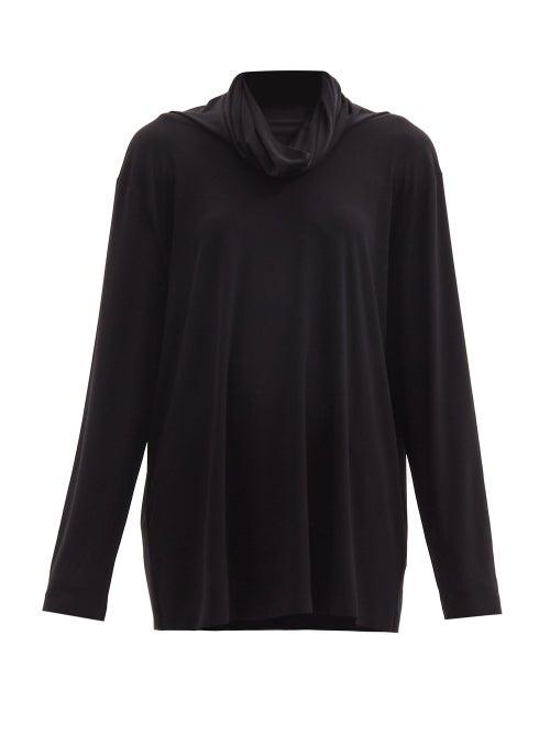 Norma Kamali - Roll-neck Jersey Top - Womens - Black
