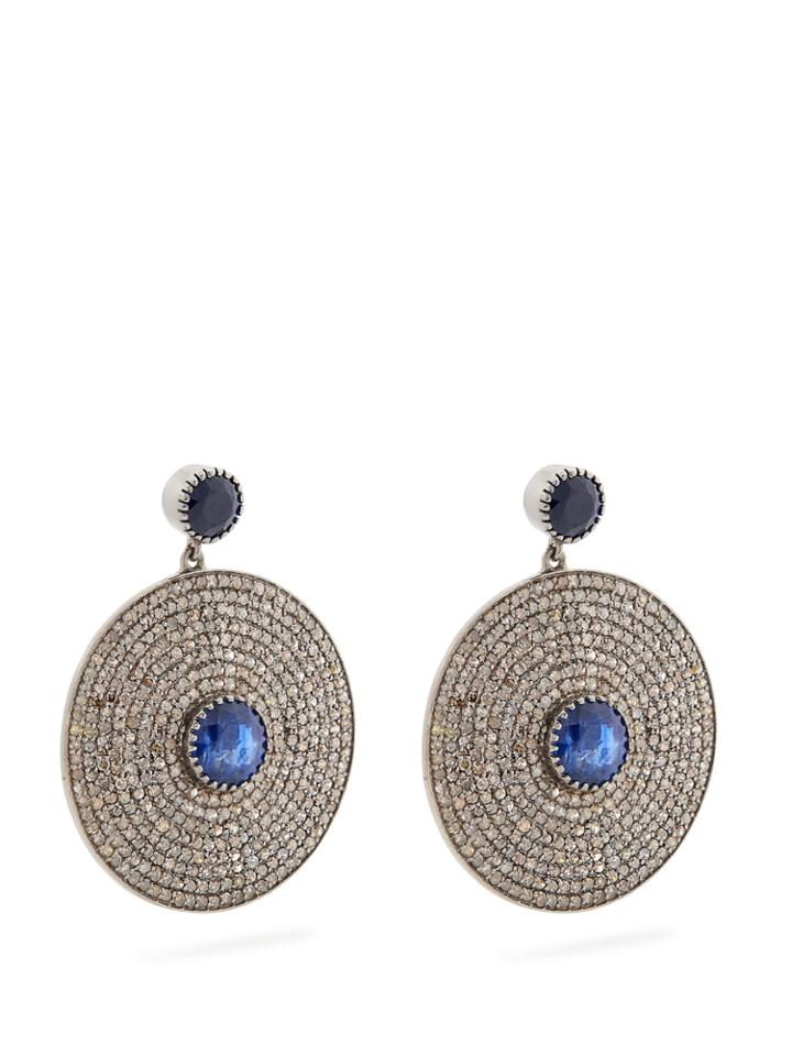 Jade Jagger Diamond, Sapphire & White-gold Earrings