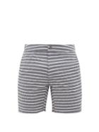Matchesfashion.com Onia - Calder Striped Seersucker Swim Shorts - Mens - Charcoal
