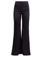 Matchesfashion.com Galvan - Wide Leg High Rise Satin Trousers - Womens - Navy