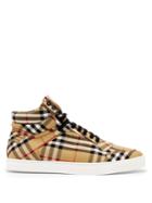 Burberry Vintage Check Cotton High-top Trainers