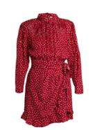 Matchesfashion.com Rebecca Taylor - Heart Print Silk Dress - Womens - Burgundy Print
