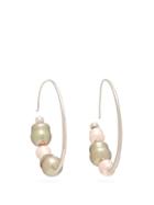 Matchesfashion.com Peter Pilotto - Iridescent Bead Hoop Earrings - Womens - Pink