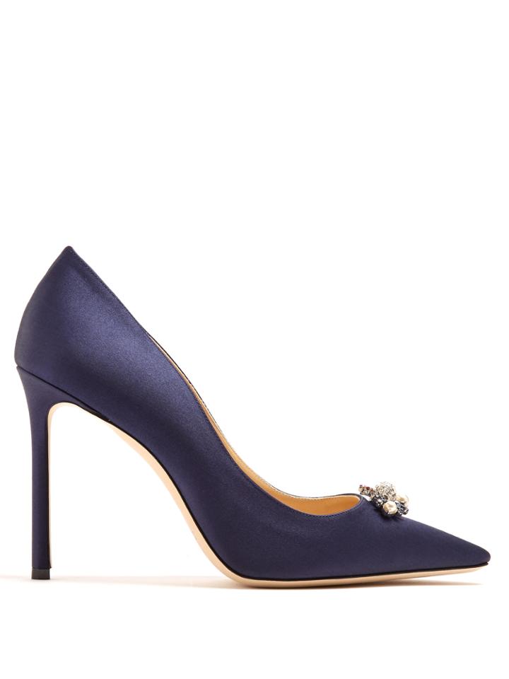 Jimmy Choo Alexa 100mm Crystal-embellished Satin Shoes