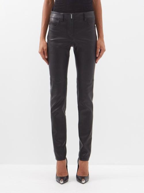 Givenchy - Leather Skinny Trousers - Womens - Black