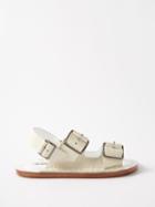 Jil Sander - Buckled Croc-effect Leather Sandals - Womens - Cream