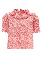 Matchesfashion.com Horror Vacui - Imperia Floral-print Cotton Blouse - Womens - Red Multi